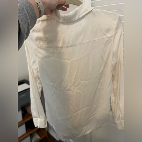 Quince Washable Stretch Silk Blouse in Ivory - Picture 4 of 5